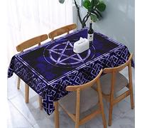 YETTA YANG Wicca Wiccan Pagan Pentagram Waterproof Picnic Party Rectangle Table Cloth Cover Decorations Fabric 54 X 72 Inches Rectangle Tablecloth Home Dining Room Kitchen Decor