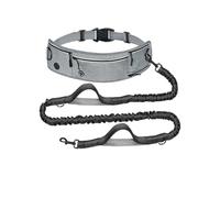 YEUCGB Hands Free Dog Running Leash with Waist Belt & Storage Fanny Pack, Reflective Dual Handle Anti Pull Lead for Medium Large Dogs, Leash for Jogging Hiking Cycling,Gray