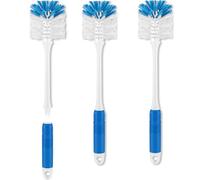YeuDeuy Long Handle Bottle Brush, Bottle Brush Cleaner with Dual Function Bristles for Water Bottles, Glasswares, Mugs, Thermoses, Baby Bottles, Blue 3 Pack