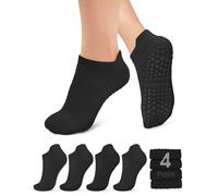 yeuG Grip Pilates Socks for Women, Yoga Socks with Grips, Open Top, Non-Slip, Grip Socks for Barre, Ballet, Barefoot Training, S-M