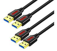 Yeung Qee 2 Pack USB 3.0 A to A Male Cable 0.3M - Double End USB Cord for Hard Disk, Cameras, Laptop Cooler, DVD Player and More