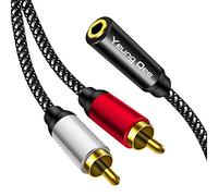 Yeung Qee 3.5mm Female to 2RCA Male Stereo Audio Y Adapter Cable Compatible for TV,Smartphones, MP3, Tablets,Speakers,Home Theater (0.3M)