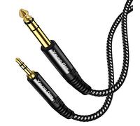Yeung Qee 3.5mm to 6.35mm Stereo Audio Cable 10m, 1/4 to 1/8 Audio Cable,3.5mm Male to 6.35mm Male TRS Nylon Braid Cable Compatible for iPod, Laptop,Home Theater Devices, and Amplifiers (10M)