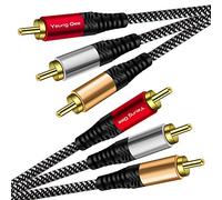 Yeung Qee Audio Video RCA Cable 6m, 3RCA Male to 3RCA Male Composite AV Cable Compatible with Set-Top Box,Speaker,Amplifier,DVD Player and More (6M)