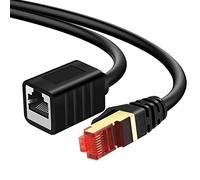 Yeung Qee Ethernet Extension Cable 1m, Shielded Network Cat7 Ethernet Extender Cable Adapter RJ45 Cords Shielded Male to Female Connector (1M/3FT)
