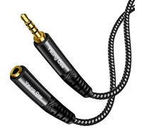 Yeung Qee Headphone Extension Cable 0.5M, 4 Pole Nylon Braid 3.5mm TRRS Male to Female Lossless Stereo Audio Adapter Extension Cable for Tablet/PC/ PS4 and More (0.5M)