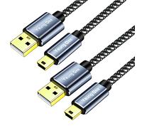Yeung Qee Mini USB Cable 0.5M, Braided USB 2.0 Type A to Mini B Cable Charging Cord Compatible with PS3 Controller, MP3/4 Player,PDA, Camera, Scanner and More Mini USB Devices(50cm,2 Pack)