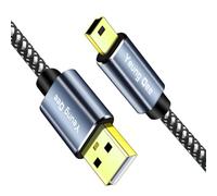 Yeung Qee Mini USB Cable 0.5m, Braided USB 2.0 Type A to Mini B Cable Charging Cord Compatible with PS3 Controller, MP3/4 Player,PDA, Camera, Scanner and More Mini USB Devices (0.5M)