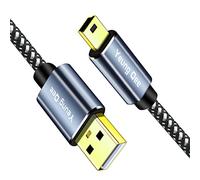 Yeung Qee Mini USB Cable 1m,Braided USB 2.0 Type A to Mini B Cable Charging Cord Compatible with PS3 Controller, MP3/4 Player,PDA, Camera, Scanner and More Mini USB Devices (1m)
