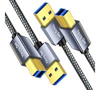 Yeung Qee USB 3.0 A to B Cable 0.3M 2Pack,Nylon Braided USB 3.0 Cable Type A Male to B Male Printer Cable Compatible with Docking Station, External Hard Drivers, Scanner and More (0.3M)