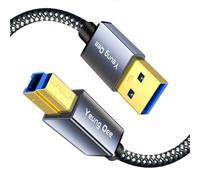 Yeung Qee USB 3.0 A to B Cable 2M,Nylon Braided USB 3.0 Cable Type A Male to B Male Printer Cord Compatible with Docking Station, External Hard Drivers, Scanner and More (2M)