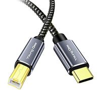 Yeung Qee USB C to USB B Printer Cable 3M, Braided High Speed USB Type C to USB 2.0 Type B Printer Scanner Cable Compatible with Brother,HP,Lexmark, Dell, Fax,Samsung etc (3m)