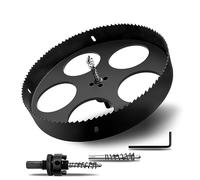 YEUTTEX 9.64"丨245mm Hole Saws with Heavy Duty Arbor HSS Bi-Metal Hole Cutter Drill Bit for Wood Cornhole Boards Plastic Drywall Metal Fiberboard(Black)