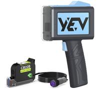YEV Handheld Inkiet Printer VP127 Upgraded Enhanced 16-Hour Continuous Printing with Photoelectric Sensor for Batch Numbers, Logos, Serial Numbers, Barcodes, and QR Codes on Various Materials (Blue)