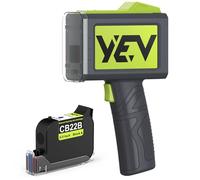 YEV V127 Upgraded Handheld Inkjet Printer 16 Hours Continuous 5 Wheel Printing for Printing Batch Numbers, Logos, Serial Numbers, Barcodes and QR Codes on