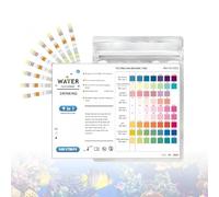 YEVON 100 Pack 9 in 1 Aquarium Test Strips with Tube and Thermometer Strip - Water Testing Strips for Ammonia Nitrite Nitrate pH GH KH Chlorine Copper - Fish Tank Test Kit for Aquariums and Ponds