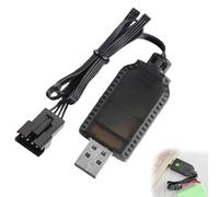 YEVON 7.4V USB Charger Cable with SM-3P Plug - Smart LiPo Battery Charging Cable for RC Car, RC Plane, RC Boat, RC Tank, Drone & Airsoft - Fast Safe USB Charger for 7.4V LiPo Battery