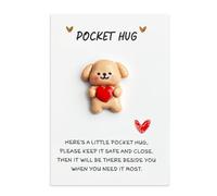YEVON A Little Dog Pocket Hug Gift - Cute Dog Pocket Hug Keepsake with Message Card - Thinking of You Positive Gift for Women Friends Loved Ones - Birthday Wedding Valentine’s Day Present