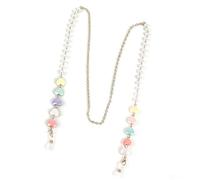 YEVON Beaded Glasses Chain for Women - Pearl Eyeglass Chain with Heart Beads - Glasses Strap for Sunglasses and Eyewear - Lightweight Eyeglass Holder Necklace for Daily Wear Multicolor