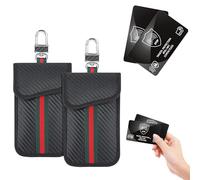 YEVON RFID Key Pouch 2 Pack - Faraday Pouch for Car Keys - Carbon Fiber Key Fob Pouch for Keyless Entry and Contactless Cards - Safety Protector Signal Blocking Storage for Men and Women
