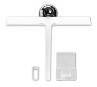 Yew Design 28 cm Squeegee Set with Over Wall Hanger, Suction Cup, and Hook, Glass Cleaning Squeegee for Shower Doors, Windows, Glass Doors, Bathrooms, Mirrors, Car Windshield - Matte White