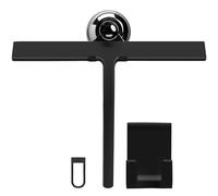 Yew Design 28 cm Squeegee Set with Over Wall Hanger, Suction Cup, and Hook, Glass Cleaning Squeegee for Shower Doors, Windows, Glass Doors, Bathrooms, Mirrors, Car Windshield - Matte Black