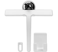 Yew Design 9 inch Squeegee Set with Over Wall Hanger, Suction Cup, and Hook, Glass Cleaning Squeegee for Shower Doors, Windows, Glass Doors, Bathrooms, Mirrors, Car Windshield - Matte White