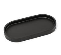 Yew Design - Matte Black Round Soap Dispenser Tray, 8” Soap and Lotion Bottle Tray Organizer Plate for Bathrooms, Kitchens, Countertops - Holds 2 Soap Dispensers
