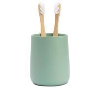 Yew Design Matte Sage Green Toothbrush and Toothpaste Holder and Cup for Bathroom Vanity and Countertop, Round Organizer for Electric Toothbrushes, Floss, Razors, Cotton, and Mouthwash