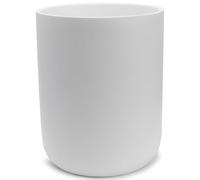 YEW DESIGN Matte White Round Compact Trash Can Mini, 2 Gallons / 7.5L Garbage Bin, Tiny Wastebasket for Bathrooms, Office, Under Desk, Bedroom, Laundry Room, Kitchen, Kids Room, and Dorm