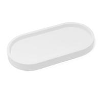Yew Design - Matte White Round Soap Dispenser Tray, 8” Soap and Lotion Bottle Tray Organizer Plate for Bathrooms, Kitchens, Countertops - Holds 2 Soap Dispensers