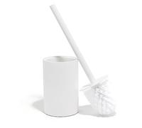 Yew Design Matte White Toilet Bowl Brush for Bathroom with Holder - Bathroom Cleaner Scrubber with Sleek Design, Sturdy, and Durable Bristles