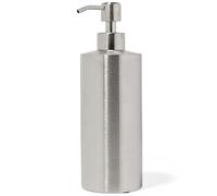 Yew Design Silver Soap Dispenser Stainless Steel for Bathroom and Kitchen Sink, 15oz Refillable Round Rustproof Hand Dish Soap Dispenser Pump for Detergent, Lotion, and Countertop