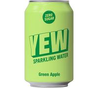 YEW Green Apple Sparkling Water - 1 x 330ml Can - ZERO Sugar, ZERO Sweetener, All Natural Apple Flavoured Water, ZERO Calories, Gluten Free, Keto Friendly and Vegan Healthy Fizzy Drink