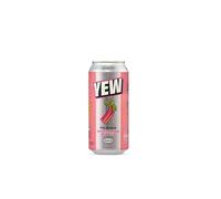 YEW Pink Rhubarb Sparkling Water - 1 x 440ml Can - ZERO Sugar, ZERO Sweetener, All Natural Rhubarb Flavoured Water, ZERO Calories, Gluten Free, Keto Friendly and Vegan Healthy Fizzy Drink