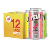 YEW Sparkling Water Mixed Pack - 12 x 440ml Cans, ZERO Sugar, ZERO Sweetener, All Natural Apple, Lemon, and Rhubarb Flavoured Water, Keto Friendly, Vegan Healthy Fizzy Drink