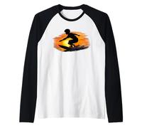 YEW! Surfer Beach Boy Sunset Raglan Baseball Tee
