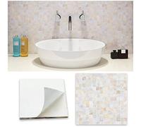 Yew & Tulip Peel and Stick Backsplash Mother of Pearl Tile, Self-Adhesive Nature Nacre Shell 12” x 12” Mosaic for Kitchen Backsplash, Home Decor (Natural White, 5 Sheets/Box, 5 sq.ft.)