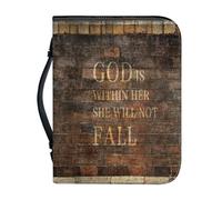 Yewattles Bible Cover with Bookmark, PU Leather Bible Carrying Case for Women Size M-2XL Smooth Christian Accessories Makeup Bag Handbag-GOD IS WITHIN HER SHE WILL NOT FALL