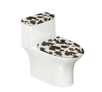 Yewattles Brown Black Cow 2 Pcs Toilet Seat Cover Tank Protector Elongated Bathroom Super Soft Toilet Lid Cover Set Easy Install Clean Universal Fit Most Round Elongated Toilet Lids
