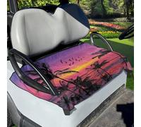 Yewattles Hawaii Palm Sunset Universal Golf Cart Seat Cover Portable Washable for Most 2-seat Club Car Seat Cover 3D Print Folding Car Protective Accessories