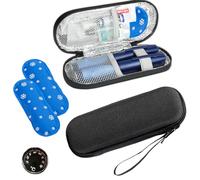 YEWCEP Insulin Cool Bag, Medication Cool Box for Travel, Practical Insulin Pen Bag with 2 Ice Packs and Temperature Meter, Ideal for On the Go and Outdoor Activities