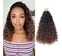 YEWELL Goddess Box 14 Inch Crochet Curly Ends 9 Bundles Pre Welded Boho Crochet Hair for Black Women (14 inch, 9 Packs, 1B/4/30) 1B/4/30