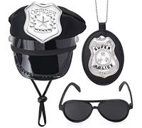 Yewong Pet Police Costume Accessory Set Pet Dog Cat Police Hat Badge Aviator Sunglasses Pet Dress Up Kit for Halloween Christmas Cosplay Role Play Party (Set-B)