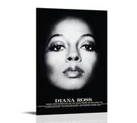 YEWURQW Diana Ross(1) Poster Wall Art Canvas Cover Vintage Aesthetic Poster Decorative Painting for Living Room Bed Room 16x24inch(40x60cm) Frame-style