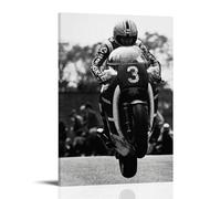 YEWURQW Joey Dunlop(1) Poster Wall Art Canvas Cover Vintage Aesthetic Poster Decorative Painting for Living Room Bed Room 16x24inch(40x60cm) Frame-style