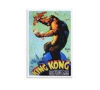 YEWURQW King Kong 1933 Poster Wall Art Canvas Cover Vintage Aesthetic Poster Decorative Painting for Living Room Bed Room 12x18inch(30x45cm) Unframe-style