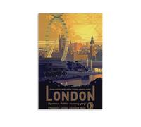 YEWURQW London Vintage Poster Wall Art Canvas Cover Vintage Aesthetic Poster Decorative Painting for Living Room Bed Room 12x18inch(30x45cm) Unframe-style-2