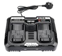 YEX-BUR Battery Charger 3.0A Dual Port Charger Compatible with Dewalt 18V 20V Li-ion Battery, Fast Charging Station with 2 USB Ports 5V 2.1A