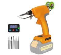 YEX-BUR Cordless Soldering Iron for Dewalt 18V Battery, 75W Digital Temperature 200-460℃ Soldering Gun with 50g 0.04" Solder Wire, 5 Tips for Welding Circuit Board, Home DIY